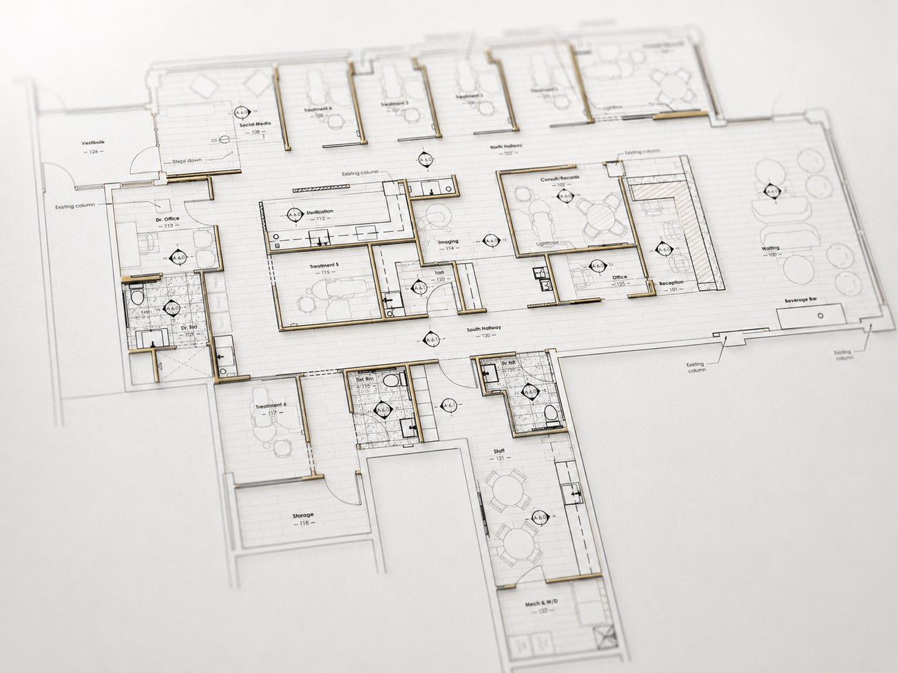 Architectural floor plan of a startup orthodontic office